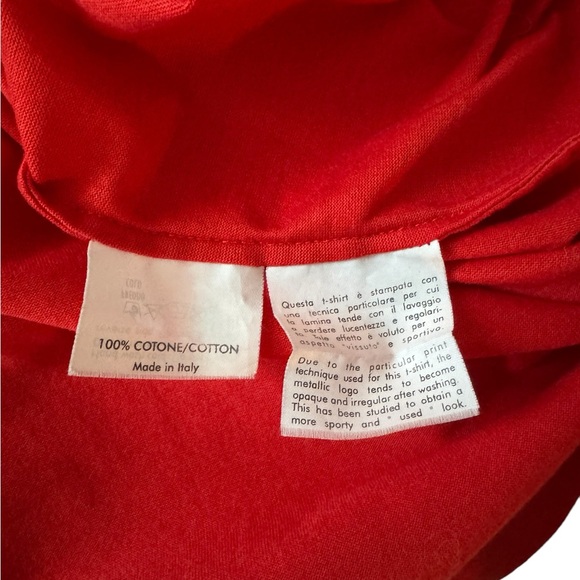 YSL YVES SAINT LAURENT RIVE GAUCHE LOGO TANK RED & GOLD SIZE M - Picture 5 of 9